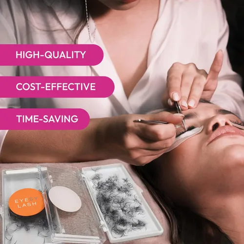 Miniatura 2 de Eyesy Lash 500 abanicos Promade: abanicos de pestañas prefabricadas con volumen para extensiones de pestañas, base puntiaguda, hechas a mano