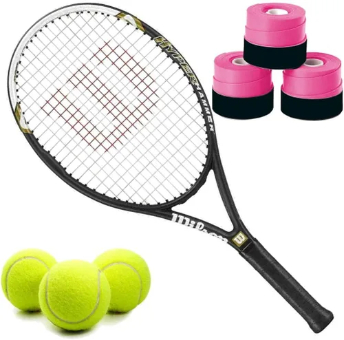 Miniatura 12 de Wilson Hyper Hammer 5.3 110 - Juego o kit de raqueta de tenis recreativa preencordada con overgrips y una lata de pelotas de tenis reguladoras