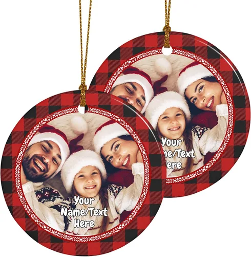 Adornos de Navidad personalizados, adorno con foto personalizada, nuestro primer árbol de Navidad colgante 2023, decoración regalo para Navidad