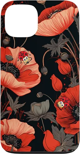 Miniatura 7 de Funda para iPhone 11 Poppy Flower Ladybug Red & Black