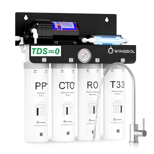 Miniatura 10 de WINGSOL WINGSOL Sistema de filtro de agua para debajo del fregadero con grifo, diseño anti-obstrucción, reduce PFAS, plomo, cloro, mal sabor