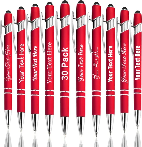 Miniatura 13 de Hasta 300 bolígrafos personalizados a granel con nombre personalizado con grabado gratis, puntas de lápiz capacitivo grabado, bolígrafo