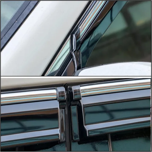 Miniatura 4 de IKON MOTORSPORTS - Visera de ventana compatible con Nissan Altima 2013-2018, policarbonato teñido ahumado y semitransparente con ribete cromado