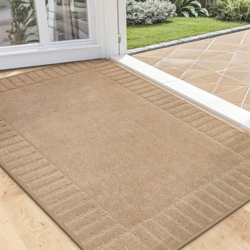 Miniatura 26 de BEQHAUSE Alfombra Antideslizante para Puerta Principal Alfombra Lavable de Bajo Perfil para Entrada Alfombras para Puerta Principal Trampa para Negro