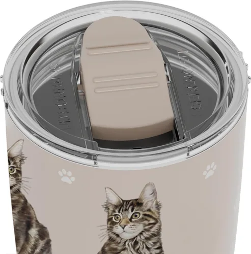 Miniatura 5 de SERENGETI Maine Coon - Vaso aislado al vacío de acero inoxidable de 20 onzas con tapa a prueba de derrames, impresión 3D, taza de viaje aislada