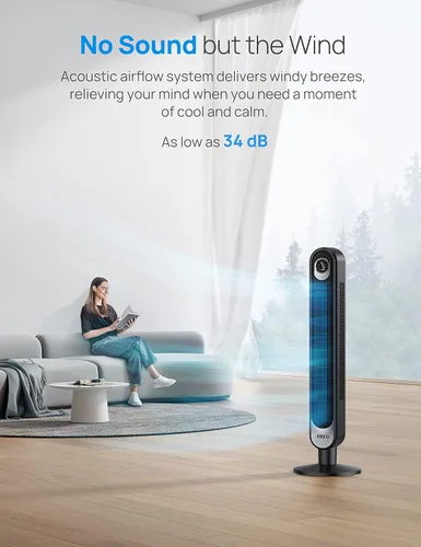 Miniatura 6 de Dreo Ventilador de pie con control remoto, ventilador de torre con control remoto, ventiladores oscilantes para dormitorio y hogar