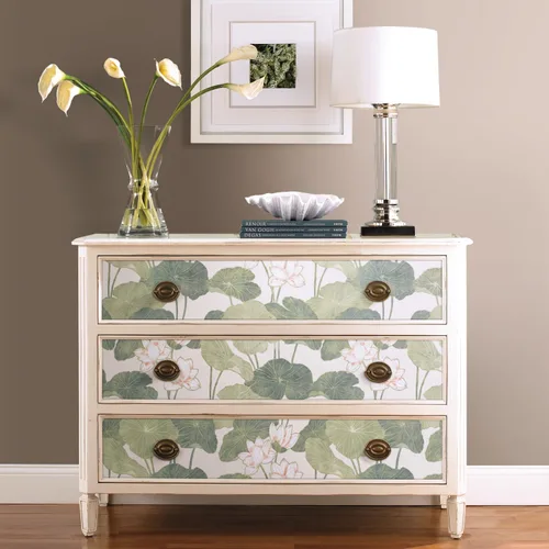 Miniatura 4 de RoomMates Papel tapiz para despegar y pegar con lirio beige y verde, vinilo, 20.5 pulgadas x 16.5 pies