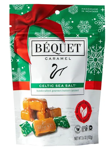 Miniatura 12 de Béquet Caramelo – Caramelo de sal marina celta – Caramelo gourmet – Caramelo de caramelo salado envuelto individualmente – Hecho en Montana – Kosher