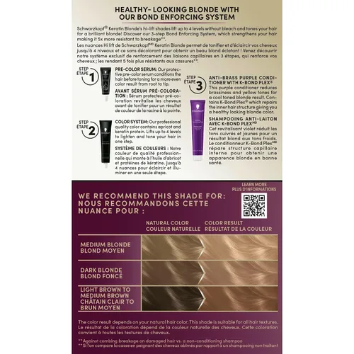Miniatura 6 de Schwarzkopf Tinte para Cabello Rubio con Queratina, 11.4 Rubio Perla de Elevación Alta, Color de Cabello Permanente de Calidad Profesional, Sistema