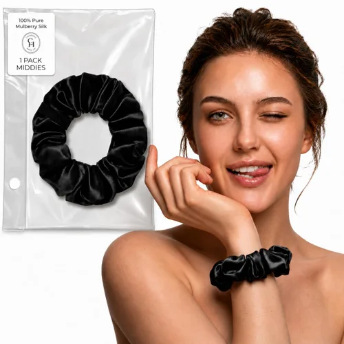 SUNDAYSILKS™ - Lujosos coleteros de seda de morera para mujeres y niñas | Coleteros antideslizantes y sedosos para el cabello natural, rizado, fino