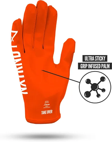 Miniatura 2 de Nxtrnd G1 - Guantes de fútbol juvenil, guantes receptores adhesivos para niños Naranja