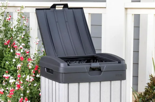 Miniatura 5 de Keter Rockford - Bote de basura de resina de 38 galones para cocina al aire libre con tapa y bandeja de goteo para una fácil limpieza, perfecto