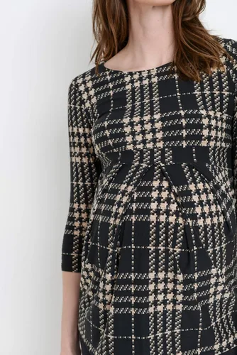 Miniatura 45 de LaClef - Blusa de maternidad para mujer, cuello redondo, manga 3/4, plisada al frente, estilo peplum