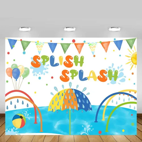 Miniatura 5 de MEHOFOND Telón de fondo de verano de 8 x 6 pies para niños y niñas, fiesta de cumpleaños, piscina, natación, pelotas de playa, fotografía, fondo