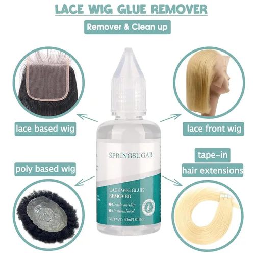 Miniatura 5 de Kit de pegamento para peluca + removedor de pegamento de peluca de encaje, kit de pegamento de peluca resistente al agua, pegamento de encaje
