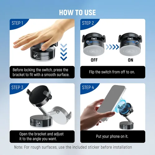 Miniatura 7 de NEEWER Versión de nivel de entrada, soporte magnético para teléfono celular, soporte plegable con ventosa al vacío para tu parabrisas de automóvil