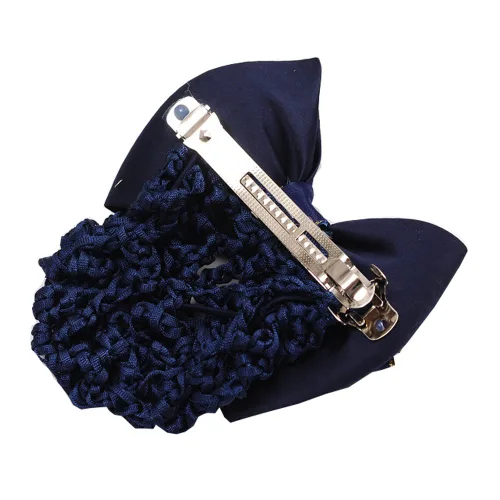 Miniatura 6 de Woman Pro Snood Net Bow Barrette Hair Clip Moño Cover Set Bowknot Decoración Café gris púrpura azul