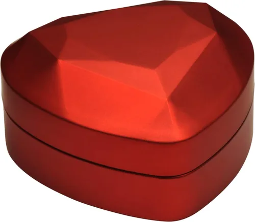 Miniatura 4 de Caja de anillos LED roja doble para parejas, bodas, compromisos, propuestas, cumpleaños, día del padre, Navidad... Diseño de lujo
