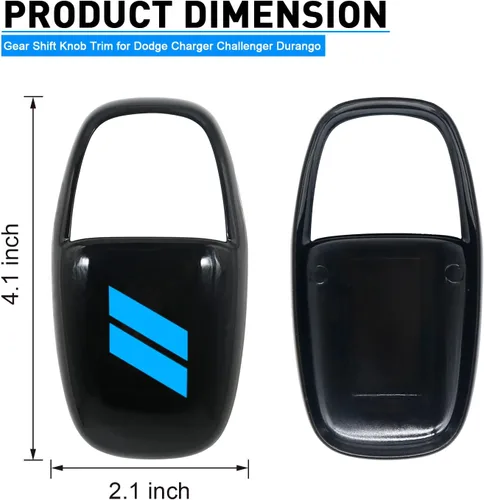 Miniatura 5 de Cubierta de cabeza de perilla de cambio de marcha para accesorios Dodge Charger 2015-2023 Challenger 2015-2024 Durango 2016-2026, inserción