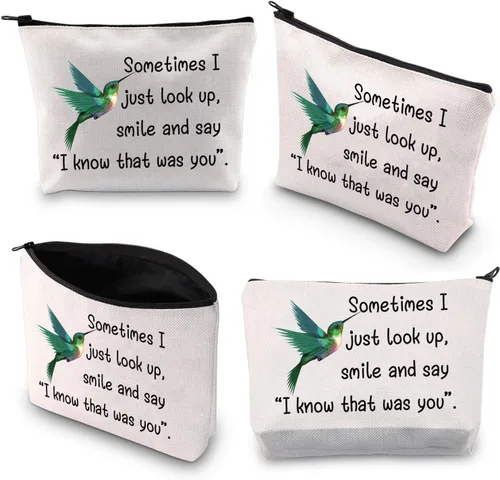 Miniatura 7 de BDPWSS Bolsa de maquillaje para colibrí, regalo conmemorativo de colibrí, Sometimes I Just Look Up Smile And Say I Know That Was You Gift, Ese era