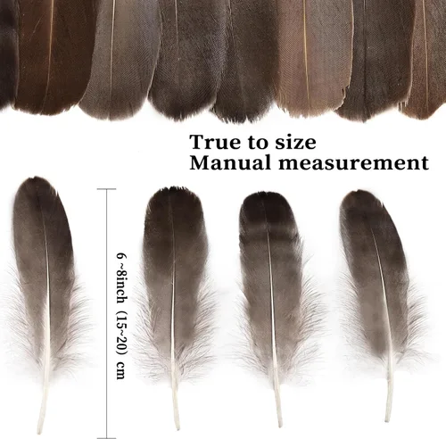 Miniatura 2 de FeelfunFeather 120 piezas de plumas de ganso gris natural de 6-8 Pulgadas 15-20cm, plumas decorativas a granel para manualidades DIY, cosplay