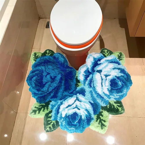Miniatura 20 de UKELER Alfombras de baño con rosas rojas para baño, antideslizantes, absorbentes, alfombras de cocina, peludas, suaves, para dormitorio de niñas