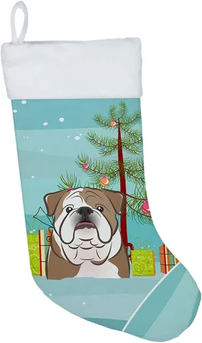 Miniatura 42 de Caroline's Treasures BB1590CS Árbol de Navidad y Alaskan Malamute Calcetines de Navidad para colgar en la chimenea, decoración de fiesta de Navidad