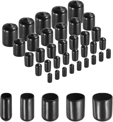 Miniatura 31 de uxcell 100 tapas redondas de goma para extremos de goma, tapas protectoras de rosca de tornillo de 1/2 pulgadas, 5/8 pulgadas, 3/4 pulgadas, 7/8