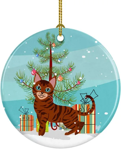 Miniatura 27 de Caroline's Treasures Árbol de Navidad de gato asiático, adorno de cerámica para colgar en el árbol de Navidad, decoración para el hogar, Navidad