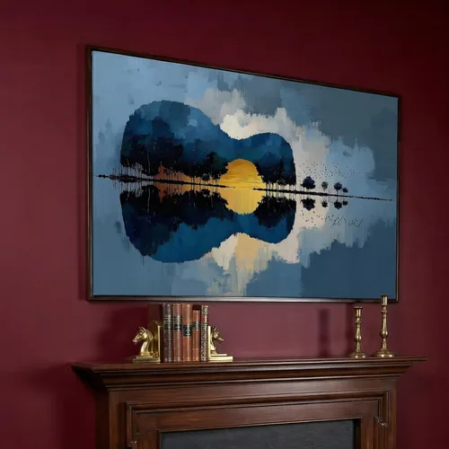 Miniatura 18 de LuxeWood Arte de Pared Musical en Lienzo - Impresiones Temáticas Musicales Medianas y Grandes para Sala de Estar, Oficina, Estudio, Airbnb