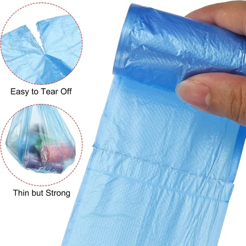 Miniatura 3 de MECCANIXITY Bolsas de basura pequeñas de 0.5 galones para mini basurero de escritorio, color azul, 4 rollos/120