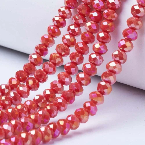 Miniatura 30 de Elecrelive 660 piezas Cuentas de Cristal Briolette de 4mm Cuentas de Vidrio Rondelle Color AB Cuentas de Vidrio Facetadas Sueltas para Bisutería