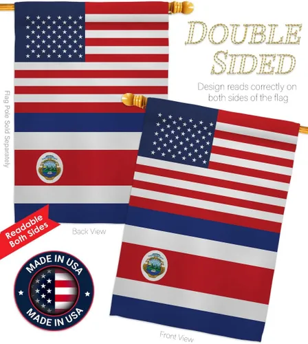 Miniatura 3 de Bandera de la Amistad de la Copa Mundial de Costa Rica, Estados Unidos, para sala, arte de pared, mástiles para exteriores, patio, porche, césped