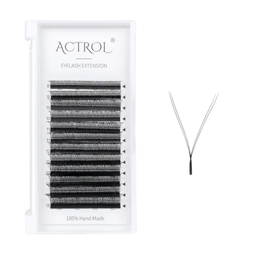 Miniatura 37 de Extensiones de pestañas 4D W, color negro, 0.003 in, rizo D, 0.315 in, volumen individual, YY, extensiones de pestañas en forma de W, fáciles