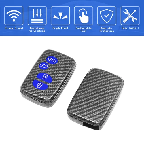 Miniatura 3 de Funda inteligente para llavero compatible con Toyota Avalon Camry Corolla Highlander Prius RAV4 Sequoia VENZA Scion FR-S Subaru BRZ negro