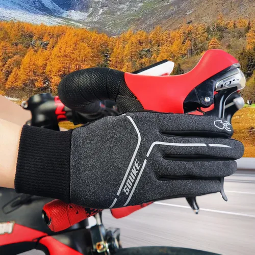 Miniatura 6 de Souke Sports Guantes de ciclismo de invierno para hombres y mujeres, guantes acolchados para pantalla táctil, resistentes al agua, resistentes al