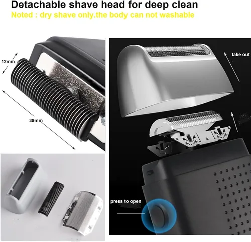 Miniatura 7 de Afeitadora eléctrica con cable, afeitadora profesional de afeitado cerrado, afeitadoras de cabeza calva para hombres, cortadora