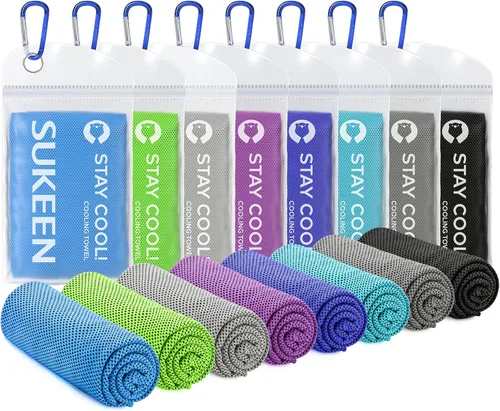Sukeen Toalla de enfriamiento (40 x 12 pulgadas), toalla de hielo suave y transpirable, toalla de microfibra para yoga, deporte, correr, gimnasio,