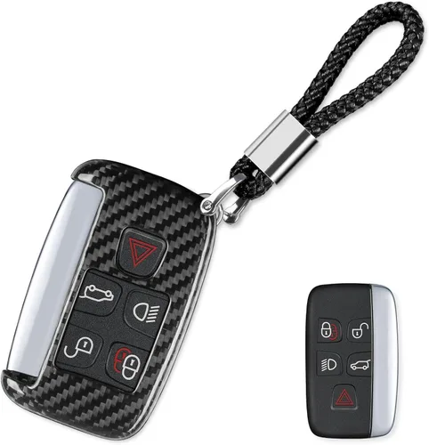 Miniatura 10 de T-carbon Carbon Fiber Key Fob Protector Compatible with Land Rover Series Car Key fob Cover Compatible with Jaguar Key Case