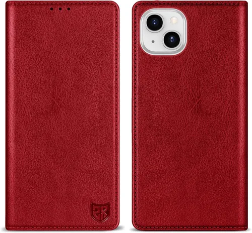 Miniatura 20 de ZZXX Funda tipo cartera para iPhone 14 con bloqueo RFID, soporte de ranura para tarjetas, funda protectora de cuero magnético fuerte plegable