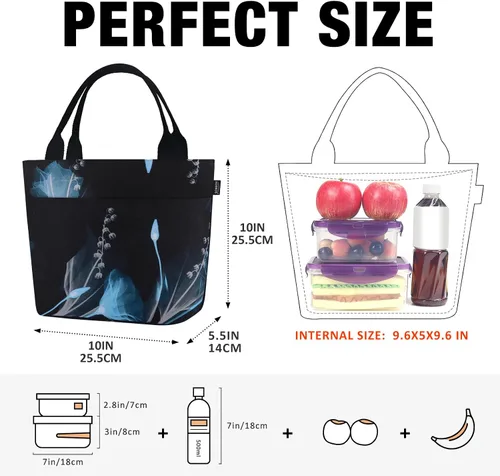 Miniatura 2 de Aosbos - Bolsas de almuerzo grandes para mujer, lonchera aislada, bolsa de mano fría suave Aosbos, organizador de alimentos para adultos, soporte D.