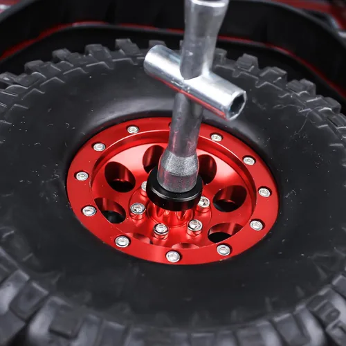 Miniatura 6 de Hobbypark Adaptador de tapa central de llanta de automóvil RC de aluminio para 1/10 RC Crawler Traxxas TRX4 Axial SCX10 90046 D90 Redcat Gen7 (rojo)