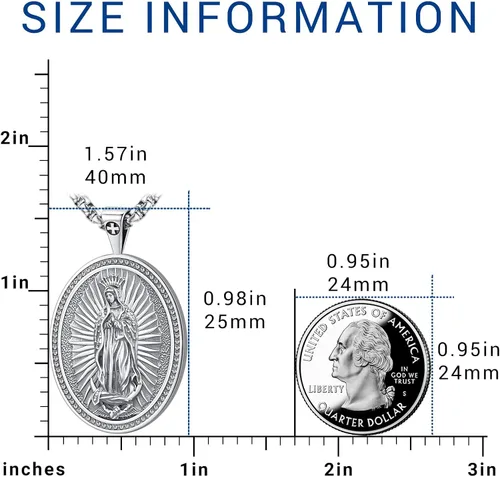 Miniatura 239 de Eusense Saint Necklace Sterling Silver 925 Protection Jewelry for Men Women Patron St Medals Amulet Pendant