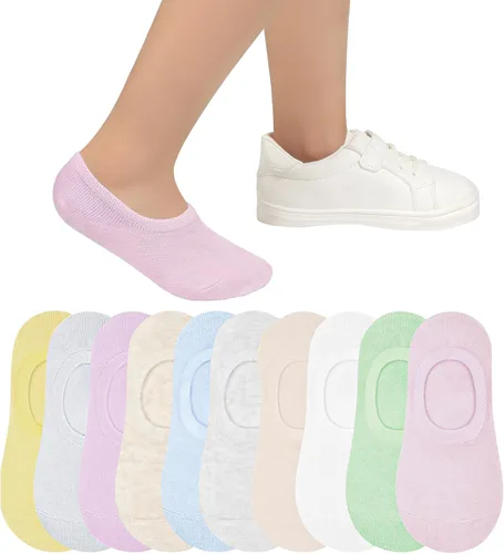 Miniatura 21 de Witwot 10 pares de calcetines invisibles para niños y niñas, antideslizantes, de corte bajo, calcetines tobilleros