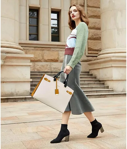 Miniatura 2 de BOSTANTEN Maletín para mujer de 15.6 pulgadas de cuero genuino para laptop, maletín de hombro para trabajo, bolso de mano