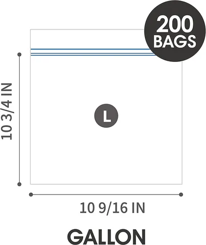Miniatura 8 de 24/7 Bags - Bolsas de almacenamiento con cremallera de galón, 200 unidades, sello de doble cremallera, pestañas abiertas de fácil agarre, espacio