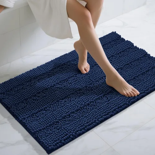 Miniatura 21 de Yimobra Alfombras lavables para baño, alfombra de baño de chenilla súper suave y absorbente para piso y alfombra, alfombra antideslizante de secado
