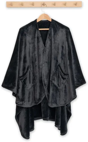 Miniatura 9 de Berkshire Blanket Primalush® Manta portátil, Capa de felpa con bolsillos y acogedora para estar en casa, ideal para adultos y adolescentes, Negro
