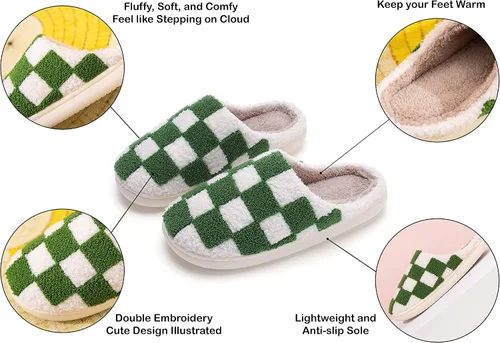 Miniatura 5 de NEVEROLD Divertidas y bonitas pantuflas de piel de felpa mullida, con dibujos animados, ilustradas y coloridas, para mujeres, hombres, niñas y niños