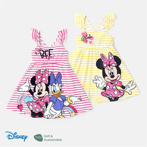 Miniatura 7 de Disney Vestido de princesa Minnie Mouse Frozen Elsa para niñas, con volantes, sin mangas, entrecruzado, ropa de verano para bebé a niño pequeño